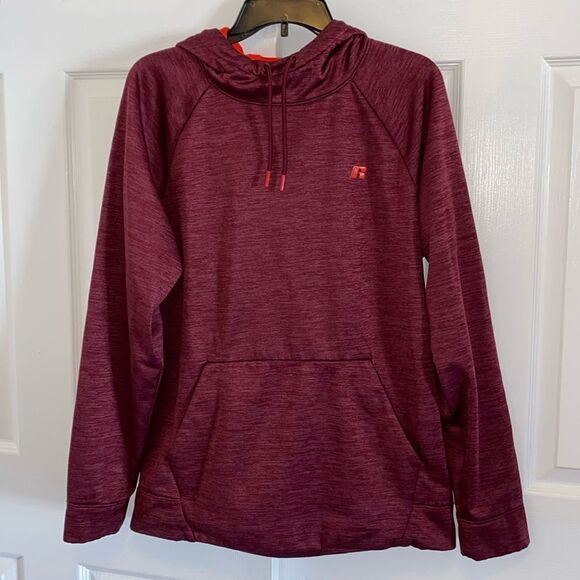 Russell Tech Fleece Pull over Hoodie Burgundy Color - Picture 1 of 6